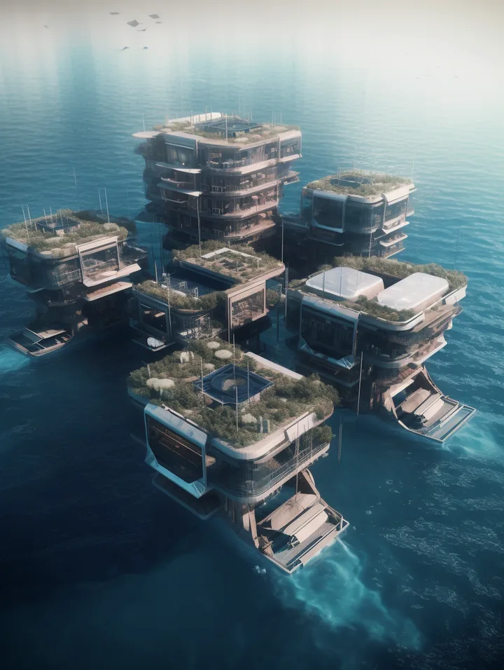Floating ocean platform representing a Seastead