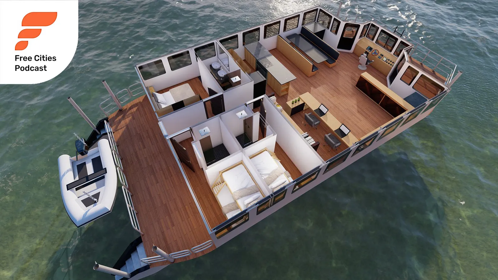 Interior render of the Atlas Island seastead concept